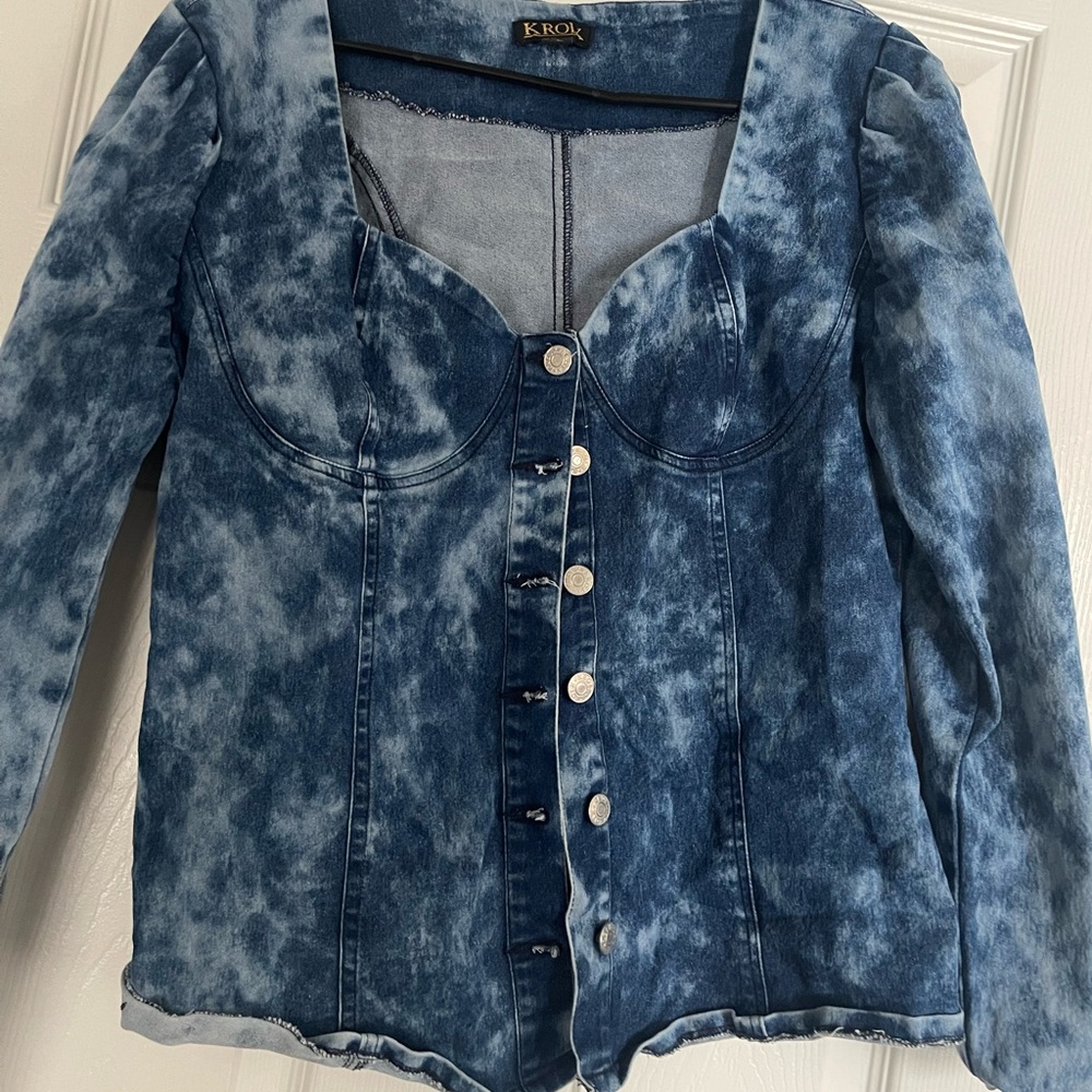 denim Ash wash corset top